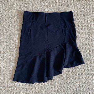ZARA -Navy Blue Asymmetrical Mini Ruffle Skirt - M